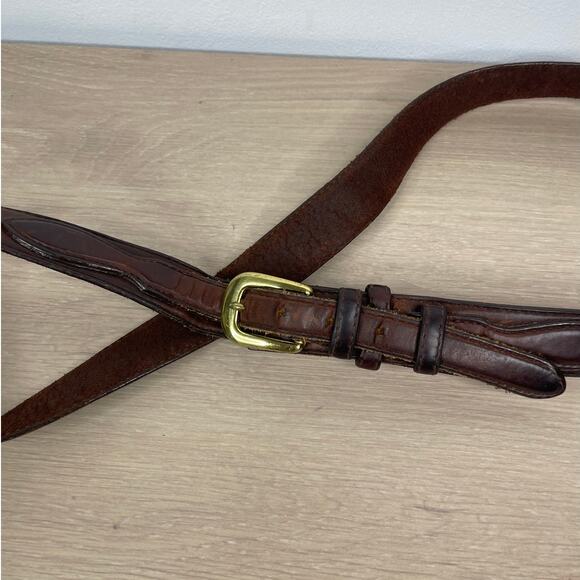 Cabela's Brown Genuine Leather Ranger Belt Double Loop 44 - Picture 1 of 6